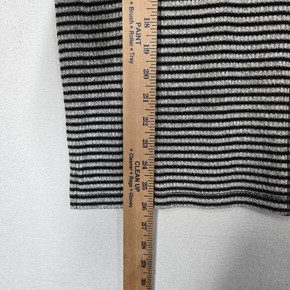 Weekends by Chico's Trailwinds Stripe Cowl Top sz 1 (M) Black Gray Long Sleeve - Picture 13 of 15